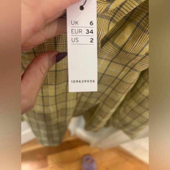 Topshop Yellow Plaid Women’s Blazer | Size 2 - Picture 10 of 11